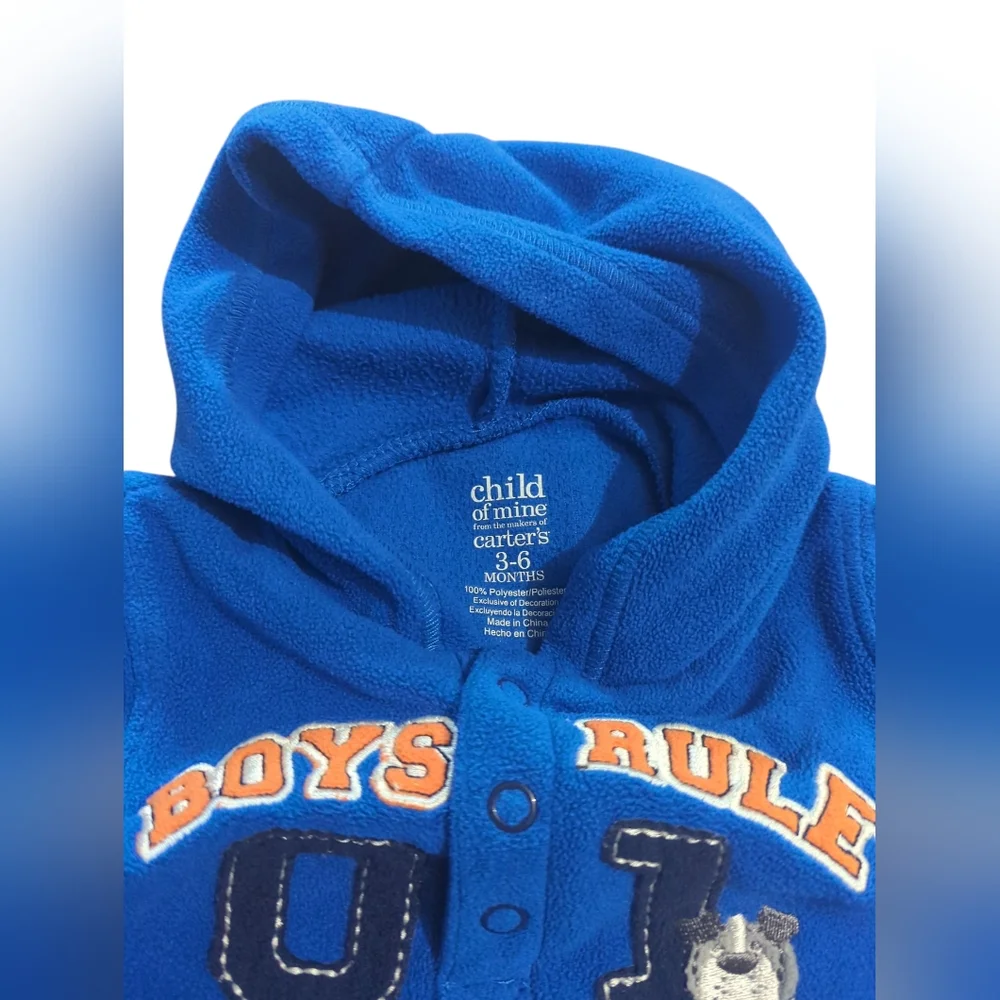 Child Of Mine From The Makers Of Carter's Boys Rule Blue Hoodie Size 3-6 Months.